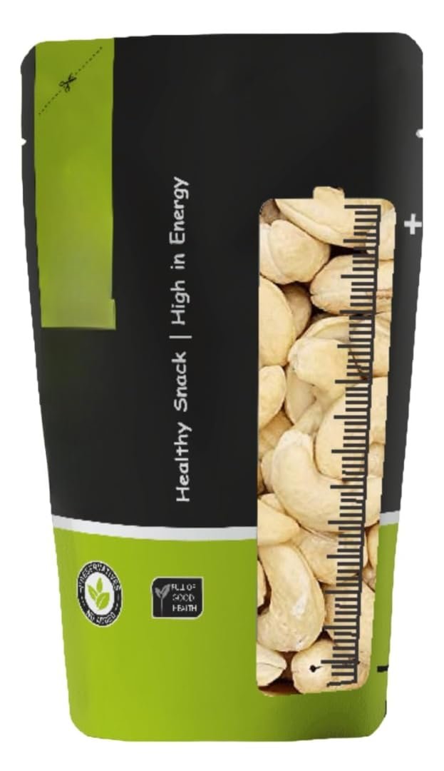 Premium Dry Fruits, Whole & Raw Cashews, Crunchy & Nutritious Whole Kaju, Packed with Healthy Fats, Proteins & Fiber - The Ultimate Snack for Your Daily Cravings -200gm