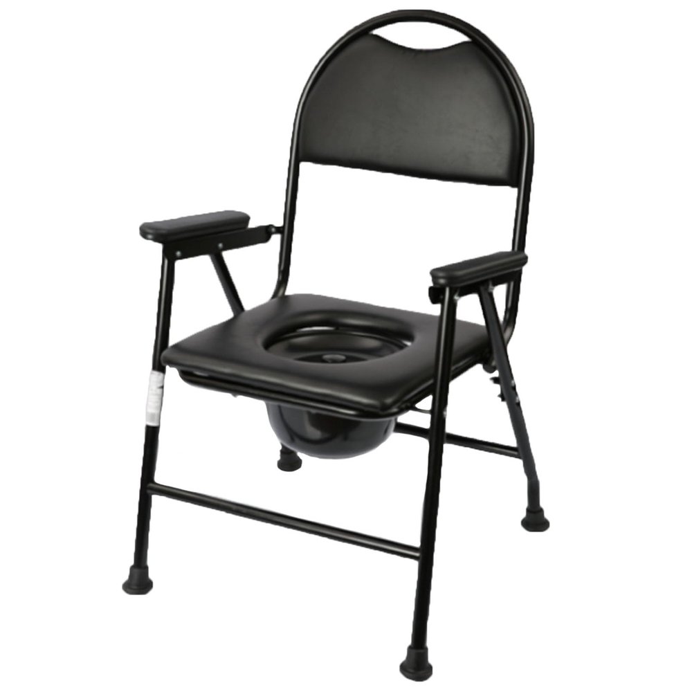 3-in-1 Folding Bedside Commode - Porta Potty for Adults - Portable Toilet for Camping, Supports Up to 210 Lbs, Bedside Commodes for Seniors and Commode Chair, Sturdy Lightweight