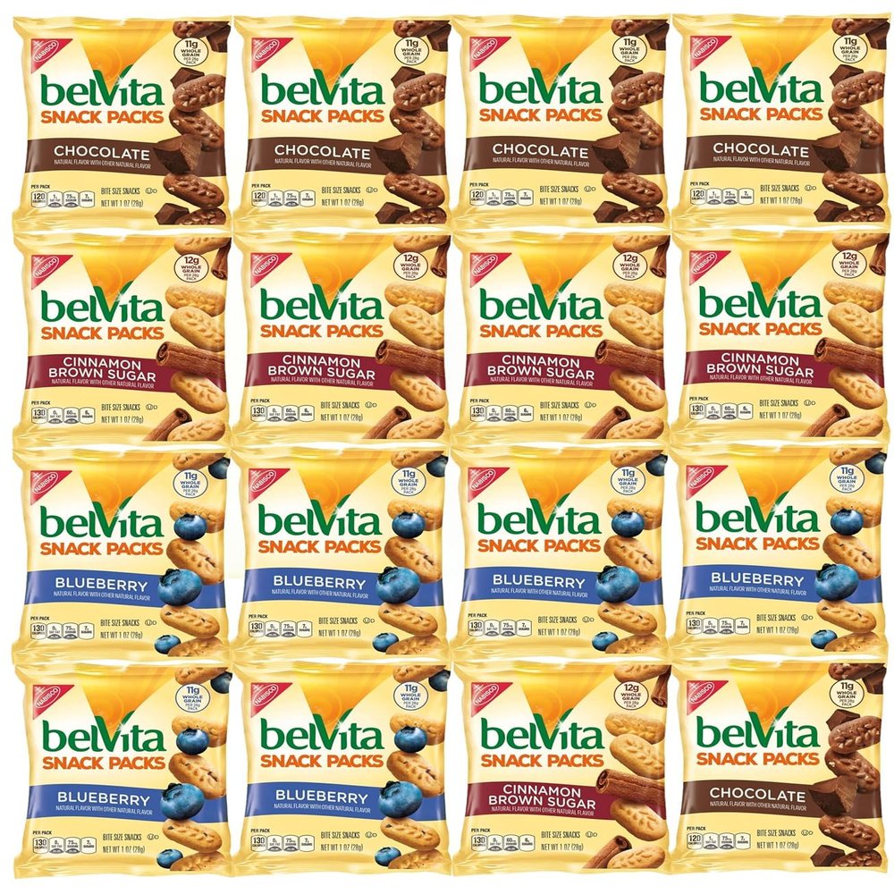 Breakfast Biscuits Bite-Size, Variety, 1 oz snack packs BelVita- (20 Count)| Bonus MysterySnack By MAJUU CONNECT INCLUDED.