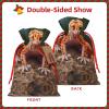 Sand Leopard Gecko Print Christmas Drawstring Candy Gift Bags,Goody Bags,For Xmas Holiday Presents Party Favor view 3