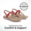 ABEO Oasis T-Strap Sandals For Women | Arch Support Sandals | Ball of Foot Pain Relief | Built-In Metatarsal Pads Women | Ball Of Foot Cushions for Women Red 6 Medium view 2