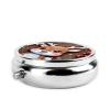 ZhongGuo Cute Xmas Reindeer Printed Pill Organizer,Round Travel Pill Organizer Mini Medicine Pill Box for Purse Iron Plating view 2