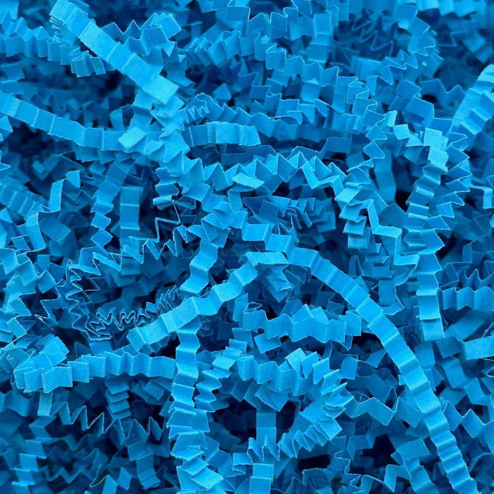 1LB Crinkle Cut Paper Shred Filler for Gift Box Bag and Basket On Holidays (Lake Blue)