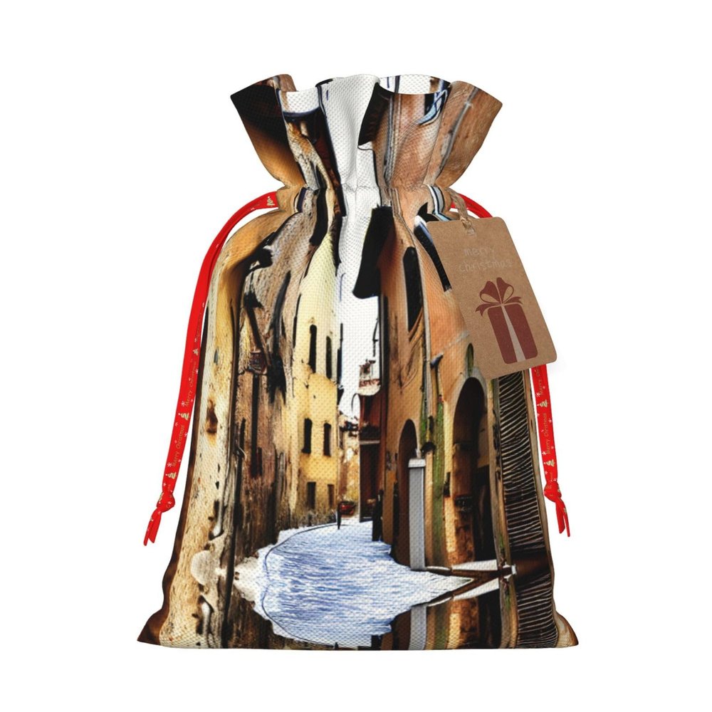 YQxwJL Italy Tuscan Print Drawstring Bags, Wedding Gift Bags, Candy Gift Bags, For Holiday Party Present Favor