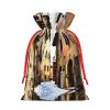 YQxwJL Italy Tuscan Print Drawstring Bags, Wedding Gift Bags, Candy Gift Bags, For Holiday Party Present Favor view 2
