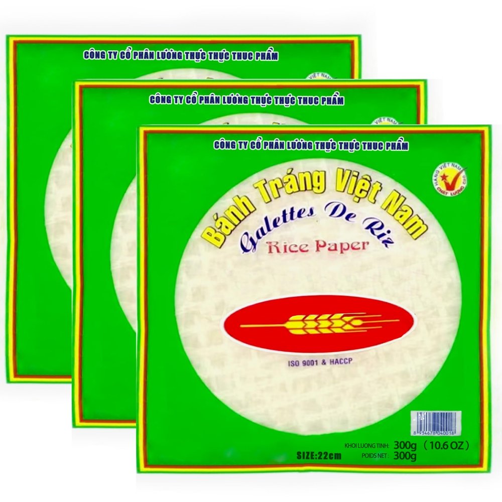 Rice Paper Wrappers Spring Roll Wrappers Organic Rice Paper Sheets Rice Wraps for Spring Rolls Egg Roll Wrappers Wonton Wrappers Dumpling Wrappers White Rice Paper Wraps (22cm) 105 PCS