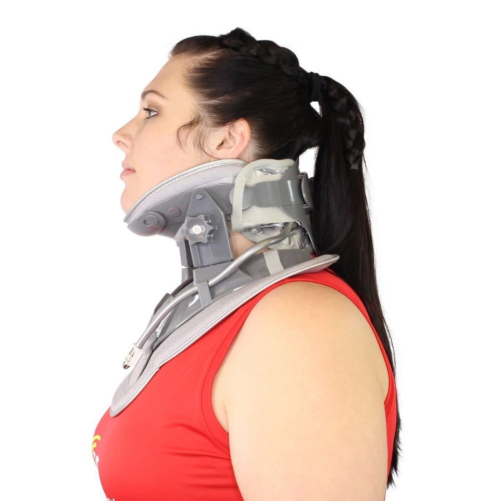Cervical Neck Air Traction Collar and Stretcher- Relief for Neck and Shoulder Pain, Tension, Strain, or Pinched Nerves, Plus Improves Spine Alignment and Posture; Fully Adjustable by Brace Direct
