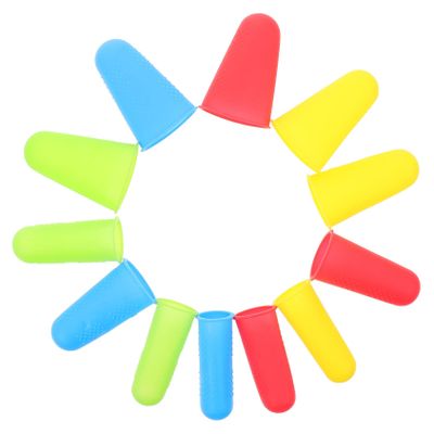 minkissy 12pcs Silicone Finger Protectors Non- Household Finger Covers for Safe Tool Use Candy Color Thumb Guards Comfortable Reusable for Crafts and Cooking