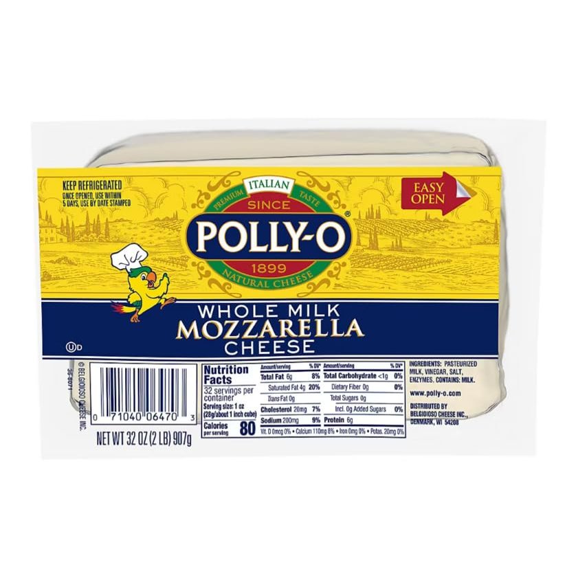 NineLife Basics Polly-O Whole Milk Mozzarella Cheese, 32 oz- 2LB