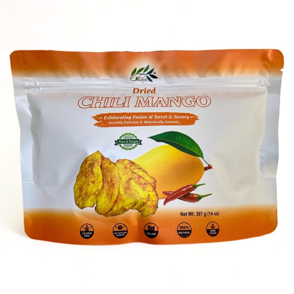 CHAVI Dried Chili Mango | 14 oz | No Added Sugars | Naturally Sweet | Healthy sinple Ingredients Superfood - Family Supersnacks | Unsulfured, Vegan, Non-GMO, Gluten-Free