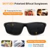 SKYFUEN Bifocal Polarized Sunglasses Men, Anti glare/UV TR90 Wrap Sports Sun Readers Reading Glasses Fishing Driving Outdoor Far/Near Tinted Bi-Focal Build-in Vintage Eyeglasses, 2.0 view 3