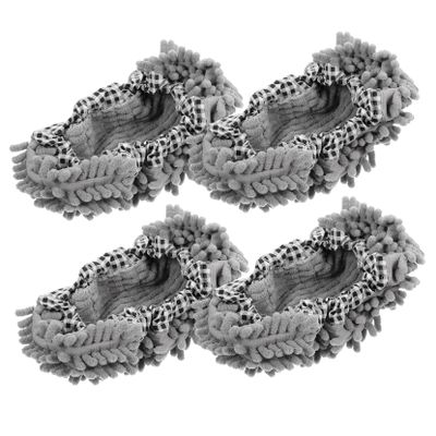 2pairs Multi-use Mop Socks Reversible Chenille Mop Slippers Washable for Easy Floor Cleaning