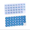 AM/PM 31 Day Monthly Pill Organizer Holder with Removable Medication Pods and Bonus Medical Alert Card - Blue for Morning & Grey for Evening (Clear & Blue) view 1