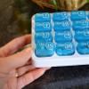 AM/PM 31 Day Monthly Pill Organizer Holder with Removable Medication Pods and Bonus Medical Alert Card - Blue for Morning & Grey for Evening (Clear & Blue) view 4