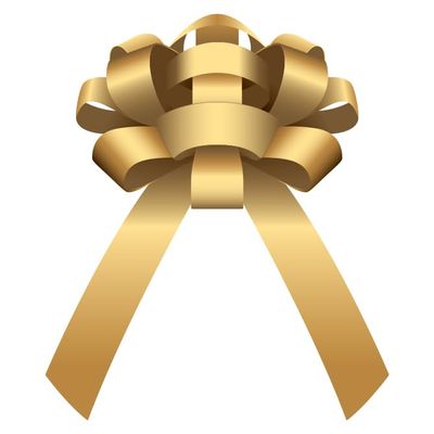 Premium Gold 30" L X 4 " W Giant Car Bow Magnetic Vinyl Bow, Pack 1