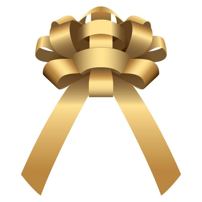 Premium Gold 30" L X 4 " W Giant Car Bow Magnetic Vinyl Bow, Pack 1