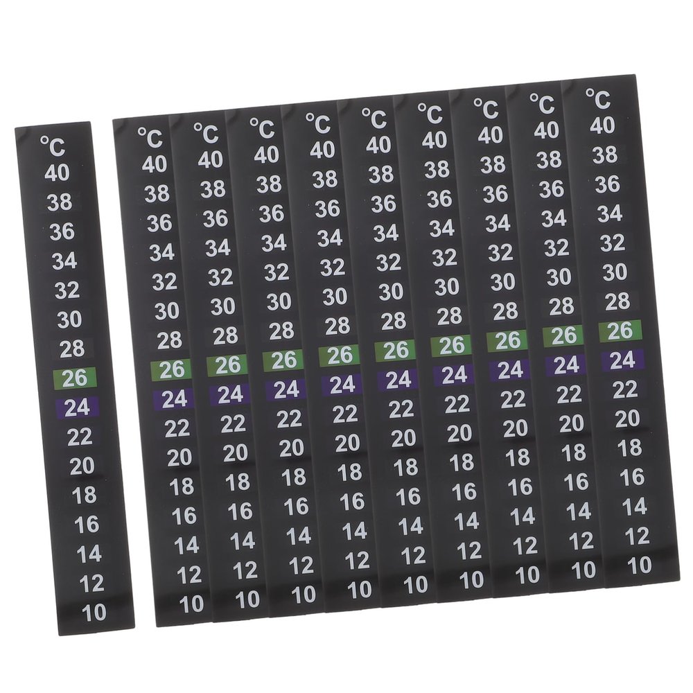Kisangel 10pcs Aquarium Thermometer Sticker Accurate Temperature Monitoring Strip for Fish Tanks No Batteries Required Easy to Use Ranges from for Aquatic Environments