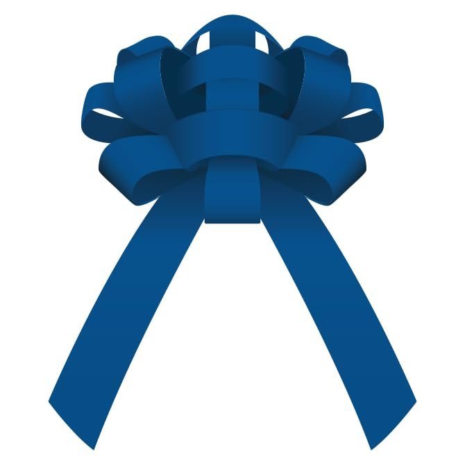 Premium Blue 30" L X 4 " W Giant Car Bow Magnetic Vinyl Bow, Pack 4