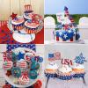 60Pcs Independence Day Cupcake Toppers,Glitter 4th of July Cupcake Picks National Flag Patriotic Cupcake Toppers for Independence Day Party Cake Decorations Supplies view 4