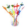 Hoement 8-Pack Small Dinosaur Drinking Straws Colorful Disposable Plastic Straws for Boys and Girls Birthday Party Supplies Curved Design for Fun and Effortless Sipping view 1