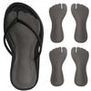 2 Pairs Pigskin Flip Flop Inserts Anti-Slipping, Flip Flop Thong Sandals Cushion Insoles, Self Adhesive Arch Support Insoles Slippers Insert Black Gray, for Women L view 1