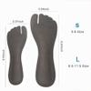 2 Pairs Pigskin Flip Flop Inserts Anti-Slipping, Flip Flop Thong Sandals Cushion Insoles, Self Adhesive Arch Support Insoles Slippers Insert Black Gray, for Women L view 4