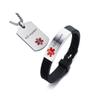 AMRECH Medical Alert ID Bracelet & Pendant Set Laser Engraved ICD Implant Adjustable Wristband and Necklaces for Men Women, Emergency First Aid Identification Reminder Jewelry view 1