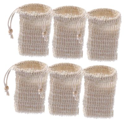 Mikinona 6pcs Exfoliating Soap Pouches Portable Mesh Soap Bags for Shower Travel and Household Use Skin-friendly Drawstring Design for Quick Drying and Gentle Exfoliation