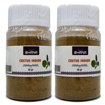 bonballoon Shana Costus Indien Premium Powder Ground Saussurea Natural Dry Dried Herbal Herb Herbs Tea No Additives No Preservatives Halal Kosher (2 Pack = 3.52 oz / 100 gm)