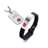 AMRECH Medical Alert ID Bracelet & Pendant Set Laser Engraved Adrenal Insufficiency Adjustable Wristband and Necklaces for Men Women, Emergency First Aid Identification Reminder Jewelry view 1