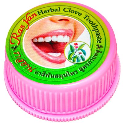 2 Pcs. of Ras Yan Herbal Clove Concentrated Toothpaste in Round Box 25 Gram. Original from Thailand.