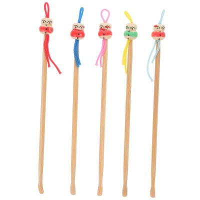 Beaupretty 5pcs Bamboo Ear Wax Remover Tools Portable Ear Cleaning Spoons for Safe and Gentle Multi-Functional for Family and Friends