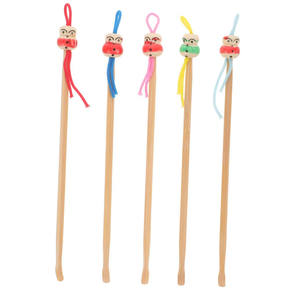 Beaupretty 5pcs Bamboo Ear Wax Remover Tools Portable Ear Cleaning Spoons for Safe and Gentle Multi-Functional for Family and Friends