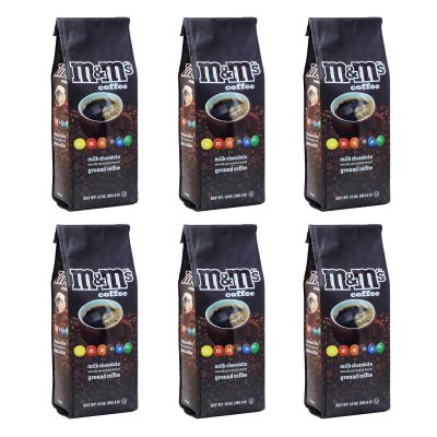 White Coffee M&M Milk Chocolate Flavored Medium Roast Ground Coffee - 10 Ounce (Pack of 6)