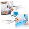 Beaupretty 2pcs Travel Pill Organizer with Multi-Grid Design Portable Pills Storage Case for Daily Medication Moisture Leak-Resistant Capsules Box Blue view 4