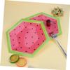 FOMIYES 10 Inches Watermelon Pattern Fruit Platter Tray 8pcs Paper Cake Dishes for Birthdays Parties Weddings Engagements Baby Showers Home Decorations view 2