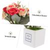 ABOOFAN 1pc Artificial Rose Bonsai Red Home Decor Faux Flowers Simulation Potted Rose Mini Fake Plant Greenery Decor Christmas Decorations Mini Pots Accessories Plastic Office Dining Table view 4