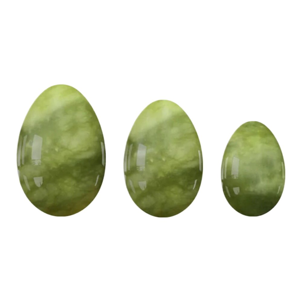 KAKAYE Yoni Eggs Tightening Ball Massage Natural Jade Yoni Wand for Women to Train Kegel Exercise(3pc No Drilled)
