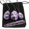 KAKAYE Amethyst Yoni Eggs Set Natural Jade Stone Crystal Yoni Wand Feminine Hygiene Kegel Ball Women Massage Exerciser(3pcs Set) view 3