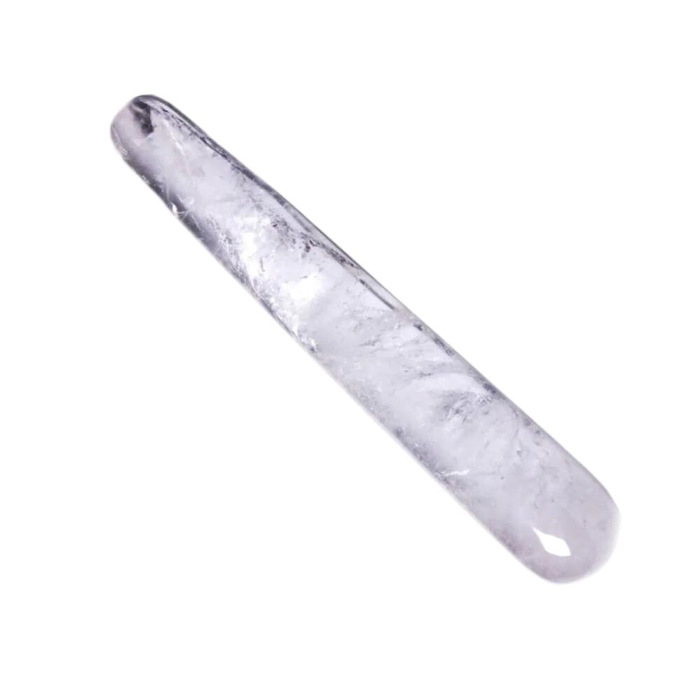 KAKAYE Natural Rose Quartz Jade Crystal Massage Wand Face Facial Beauty Thin Dredge The Meridian Acupoint Massager(1Pcs White Crystal)
