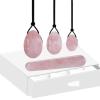 KAKAYE Natural Rose Quartz Yoni Egg Jade Eggs Women Kegel Exerciser Tightening Ball Crystal Yoni Wand Kegel Eggs(Set-White Box) view 1