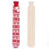 Hot Water Bottle with Knitted Cover,Hot Water Bag 72cm 2000ML Fast Heat Transfer Water Injection Hot Water Bottle for Waist (Red Snowflake) view 1