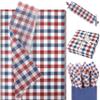 100 Sheets Patriotic Buffalo Plaid Tissue Paper Bulk, 20x14in Red Blue White Buffalo Plaids Wrapping Paper for 4th of July DIY Crafts Independence Day Memorial Day Party Decorations view 1