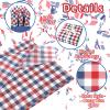 100 Sheets Patriotic Buffalo Plaid Tissue Paper Bulk, 20x14in Red Blue White Buffalo Plaids Wrapping Paper for 4th of July DIY Crafts Independence Day Memorial Day Party Decorations view 3
