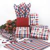 100 Sheets Patriotic Buffalo Plaid Tissue Paper Bulk, 20x14in Red Blue White Buffalo Plaids Wrapping Paper for 4th of July DIY Crafts Independence Day Memorial Day Party Decorations view 4