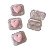 BEDARTIST 4 Pack Portable Cute Contact Lens Cases, Travel Eye Contacts Case Box Holder, Contact Lenses Tweezers Remover Tool Solution Bottle Kit for Daily Outdoor (3D Hearts, Pink) view 1