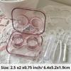 BEDARTIST 4 Pack Portable Cute Contact Lens Cases, Travel Eye Contacts Case Box Holder, Contact Lenses Tweezers Remover Tool Solution Bottle Kit for Daily Outdoor (3D Hearts, Pink) view 4