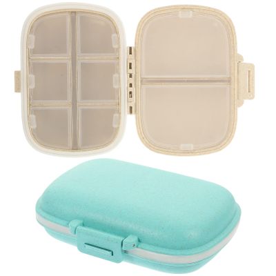 2pcs Compartments Portable Pill Organizer Double Layer Medication Storage Box Travel Pill Case for Daily Use and Beige Colors Easy Open Design