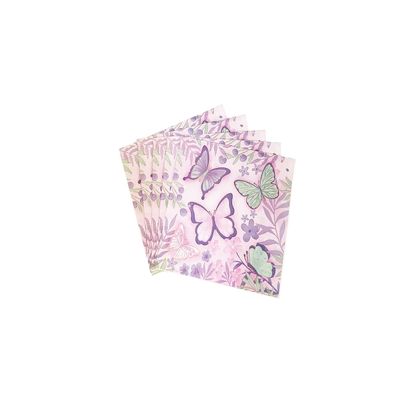 40 Pcs Butterfly Napkins A Little Butterfly is On The Way Napkins Disposable Pink Butterfly Baby Shower Birthday Decorations,Spring Themed Butterfly Party Supplies(6.5 In)
