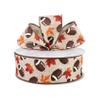 15 feet Fall Football Wired Ribbon, Football Ribbon, Football Sports Wired Ribbon, 2.5 inch Wired Ribbon, Wreath Making Ribbon view 1